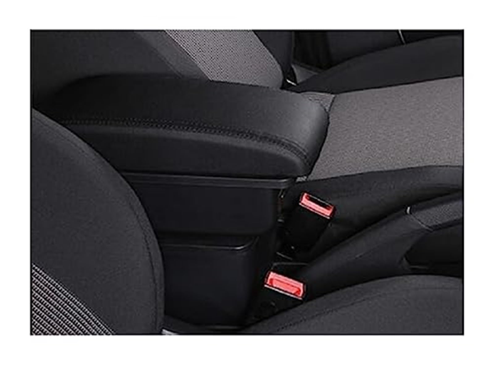 WUPEDI Auto-Armlehnenbox, Auto-Mittelkonsolen-Aufbewahrungsbox, Modifikationszubehör mit USB, for Chevrolet, for Niva Auto-Konsolen-Organizer-Box(Black A Style Black Line) von WUPEDI