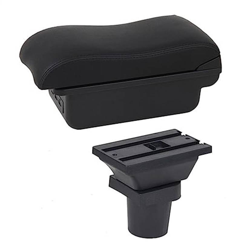 WUPEDI Auto-Armlehnenbox, Auto-Mittelkonsolen-Aufbewahrungsbox, USB-Armlehnen-Zubehör, for Toyota, for Aqua Auto-Konsolen-Organizer-Box(Black C2 Black Line) von WUPEDI