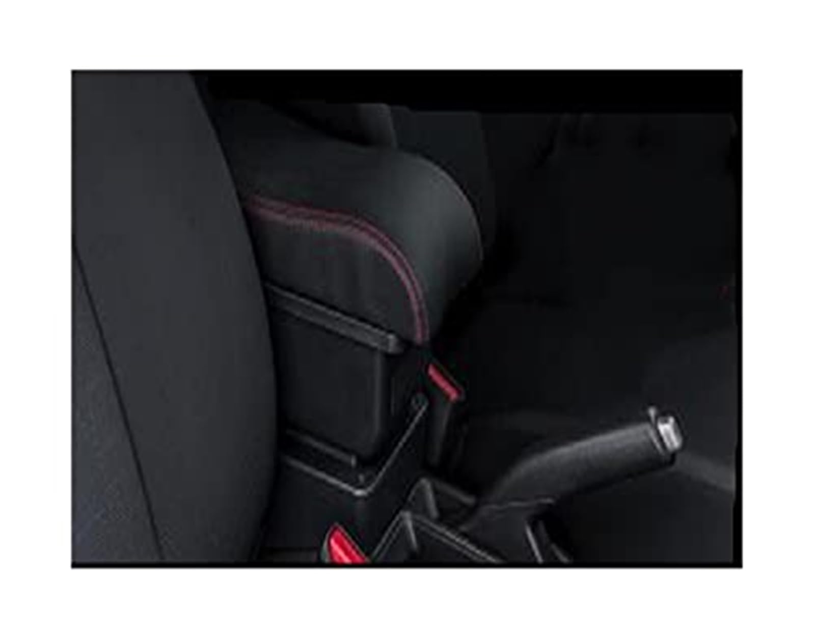 WUPEDI Auto-Armlehnenbox, Innen-Mittelkonsole, Aufbewahrungsbox, Armlehne, Auto-Styling-Zubehör, for Chevrolet, for Spark Auto-Konsolen-Organizer-Box(Black A1 Red Line No USB) von WUPEDI