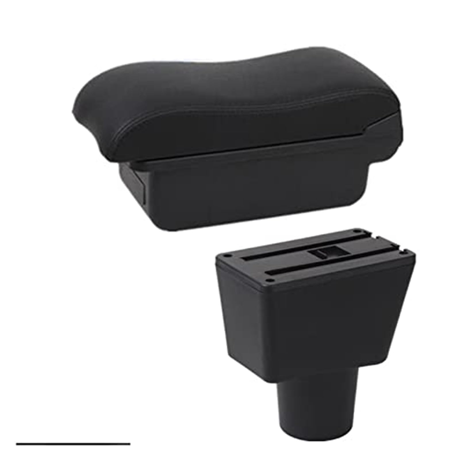 WUPEDI Auto-Armlehnenbox, doppellagig, mit USB, for die Innenausstattung der Splash-Mittelkonsole, Aufbewahrungsbox Auto-Konsolen-Organizer-Box(Black A1 No USB) von WUPEDI