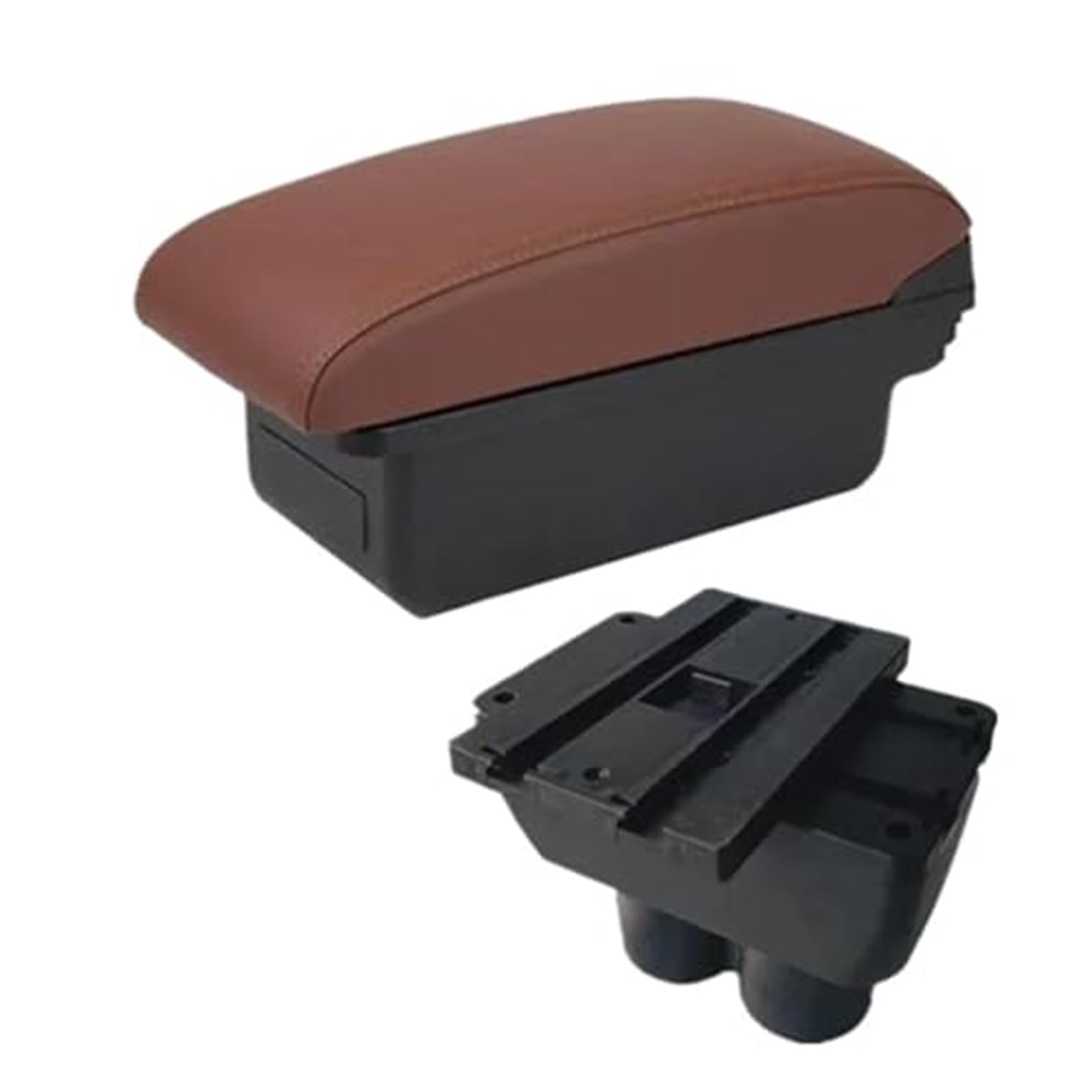 WUPEDI Auto-Armlehnenbox, zentrale Mittelkonsole, Aufbewahrungsbox mit USB, for VW, for Touran, for Caddy, Autozubehör Auto-Konsolen-Organizer-Box(Black B6 Brown 3usb) von WUPEDI