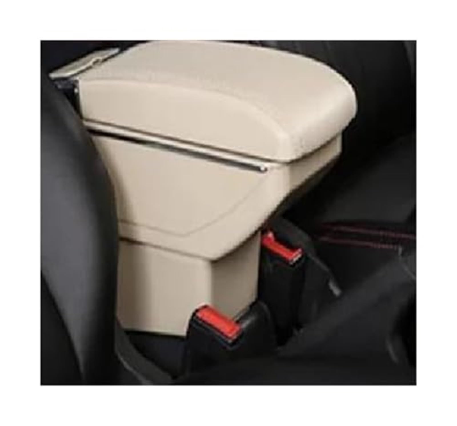 WUPEDI Auto Armlehnenbox Mittelkonsole Aufbewahrungsbox Innenzubehör, for Chevrolet, for Aveo T200 T250 T255 Autozubehör Auto-Konsolen-Organizer-Box(Black B Beige No USB) von WUPEDI