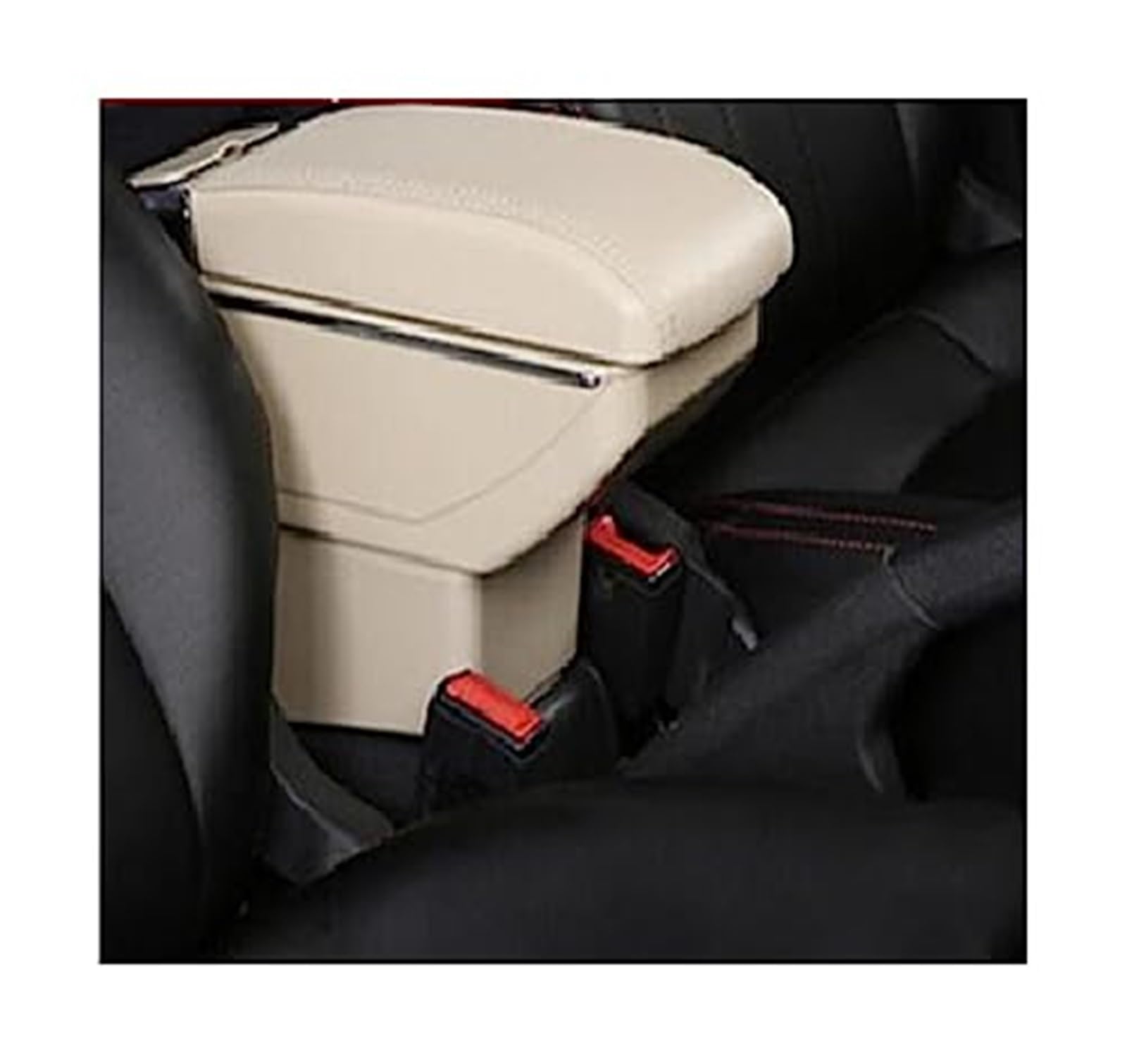 WUPEDI Autozubehör, for Toyota, IQ Auto-Armlehnenbox, Auto-Armlehnen-Innenraumteile, mittlere Aufbewahrungsbox mit USB Auto-Konsolen-Organizer-Box(Black B Beige No USB) von WUPEDI