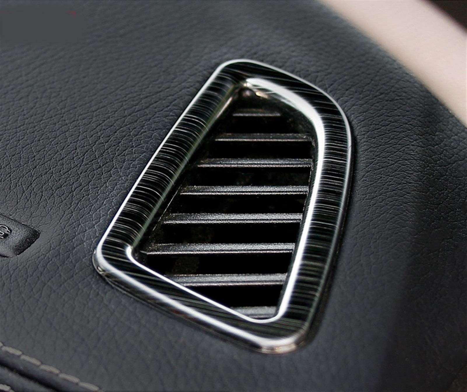 WUPEDI Car Styling Frontluftauslass der Klimaanlage Pailletten Zubehör Edelstahl Aufkleber, for Mercedes-Benz, C Klasse W205 Aufkleber für Lüftungsschlitze im Auto(Black) von WUPEDI