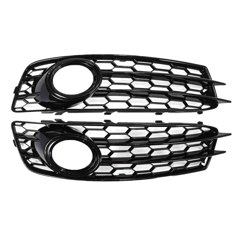 WUPEDI Chrom Schwarz 2X Auto Nebelscheinwerfer Lampenabdeckung Honeycomb Frontgrill Grill, for Audi, for A3 8P for, 2009-2012 8P0807682 8P0807681 Ersatz für Nebelscheinwerfergrill(Black) von WUPEDI