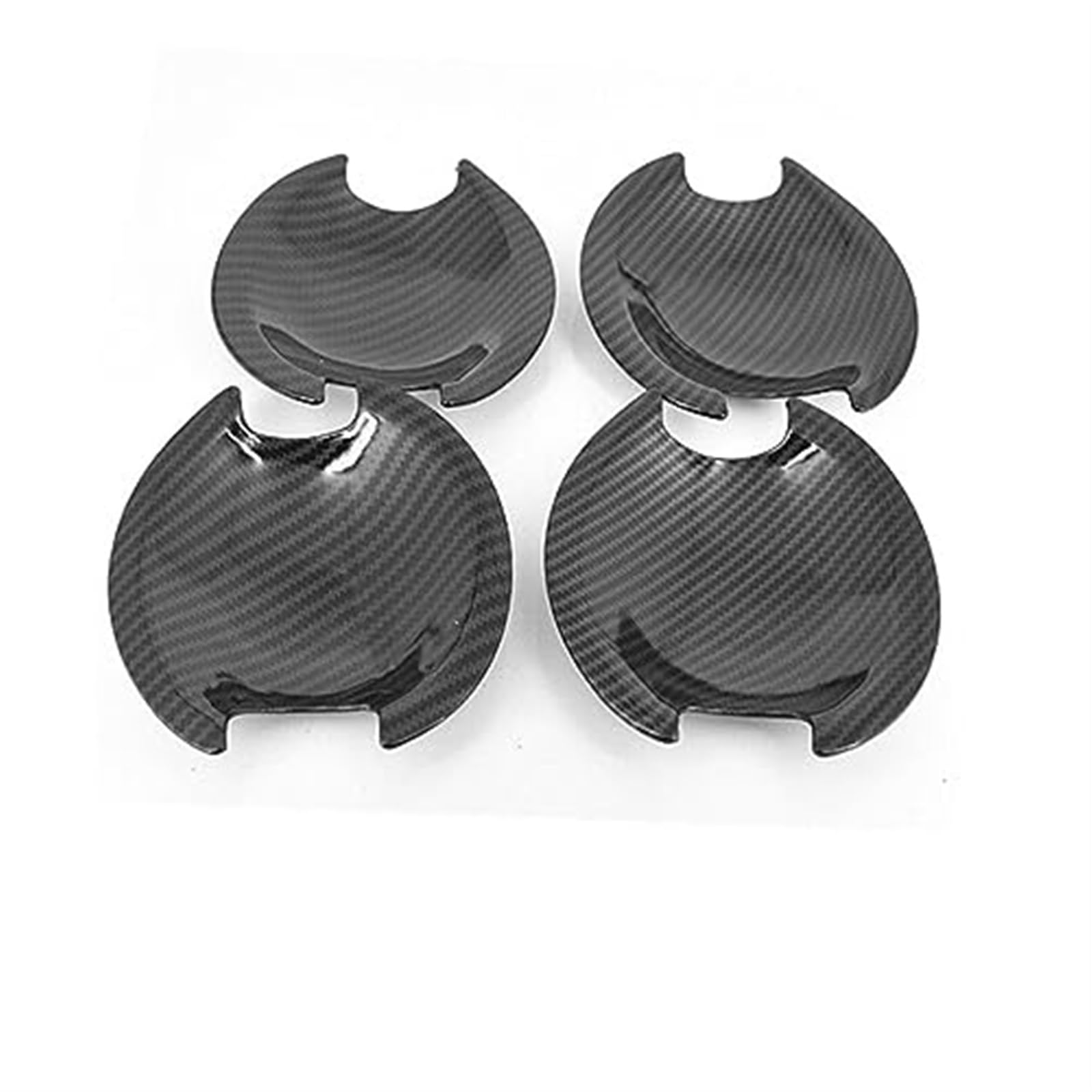 WUPEDI For Mitsubishi, Outlander Lancer ASX 2008-2020 ABS Chrom Kohlefaser Autotürgriff Schüsselabdeckung Aufkleber Styling Zubehör Auto-Griffabdeckung(BLACK Bowl) von WUPEDI