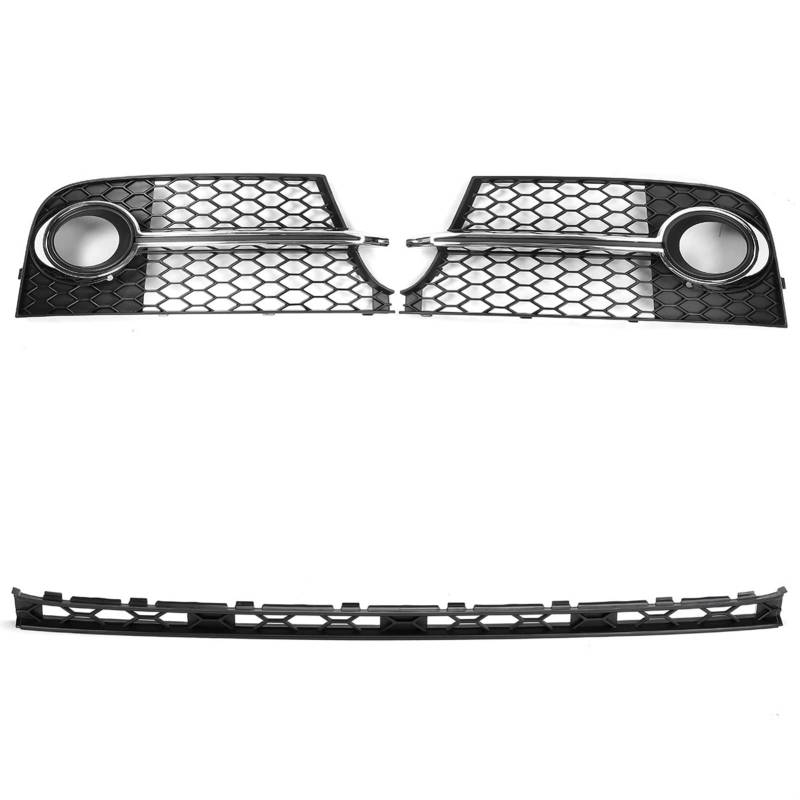 WUPEDI Honeycomb HEX Auto-Nebelscheinwerfer-Kühlergrill, unterer Mittelgrill, for Audi, TT MK2 for, for TTS 2011 2012 2013 2014 Ersatz für Nebelscheinwerfergrill(Silver) von WUPEDI