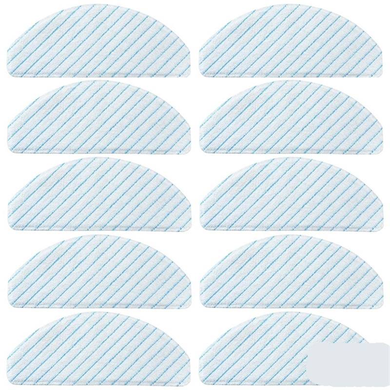 WUPEDI Lappen-Mopp-Tücher-Pads, for Ecovacs, for Deebot OZMO T8 AIVI T8 Max T9 Max N8 N8 Pro Roboter-Staubsauger-Mopp-Tuch-Zubehörteile Wischroboter Reinigungspad(for T9-10pcs-01) von WUPEDI