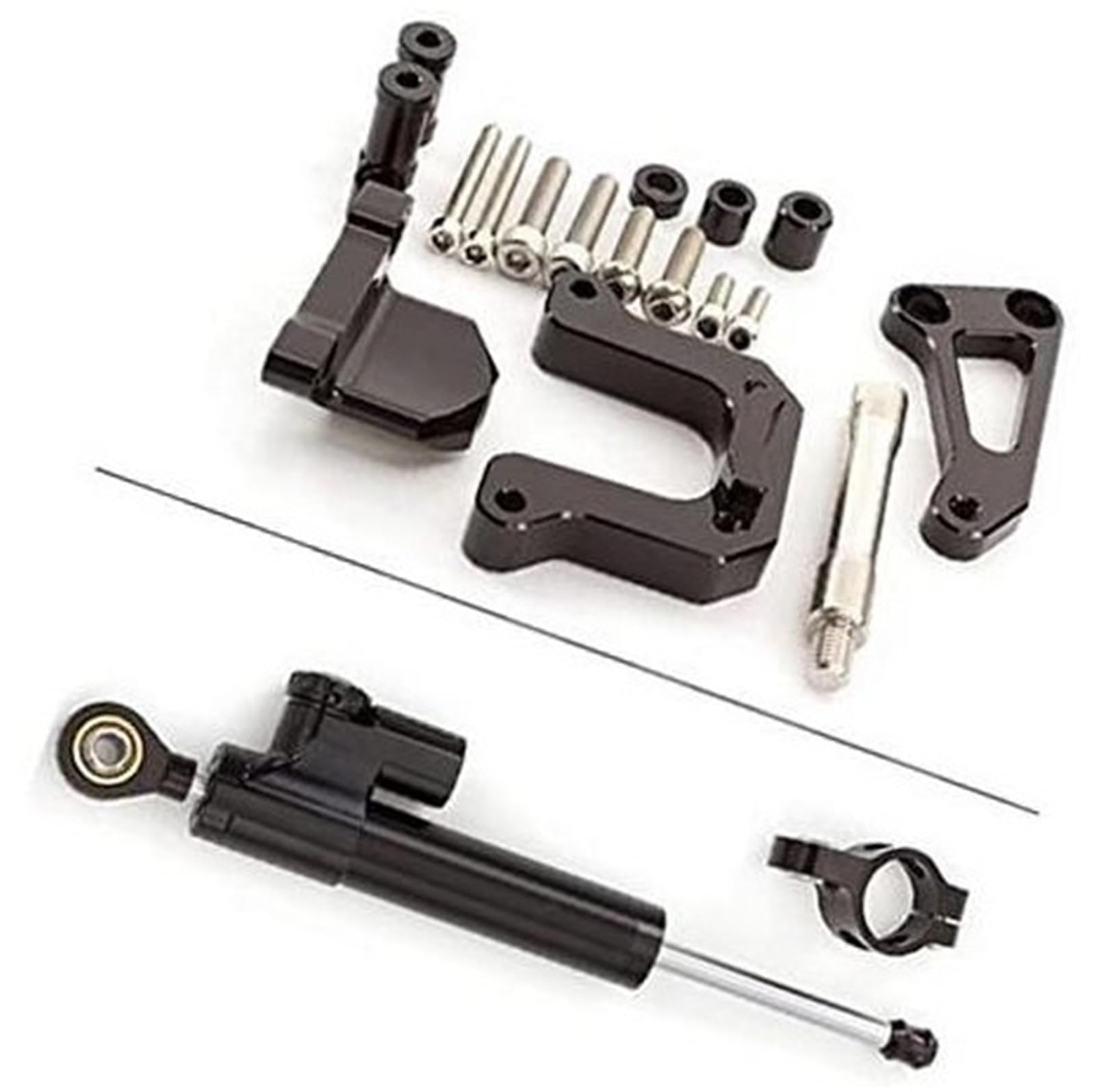 WUPEDI M-SLAZ, Motorrad-CNC-Aluminium-Stabilisierungshalterungs-Montagesatz Motorrad-Stabilisator-Montagesatz(Black 5) von WUPEDI