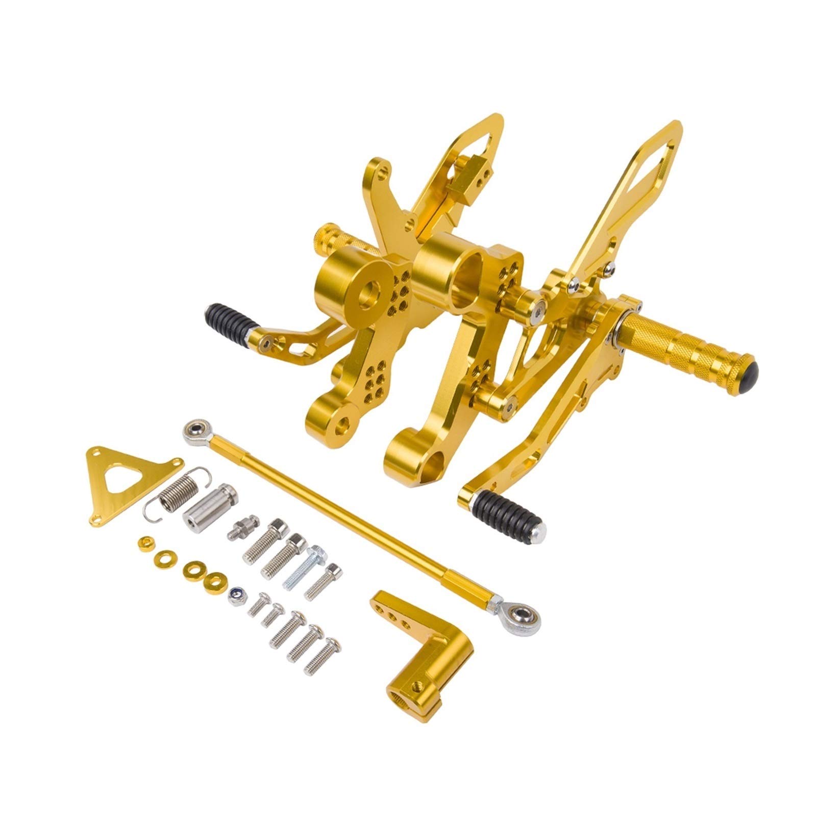 WUPEDI MT 09 Motorrad CNC Aluminium verstellbare Rücksitze Fußrastenanlage Fußrasten Fußrasten, for Yamaha, MT-09 MT09 FZ-09 FZ09 2013-2016 Motorrad-Fußrastenpedale(Gold) von WUPEDI