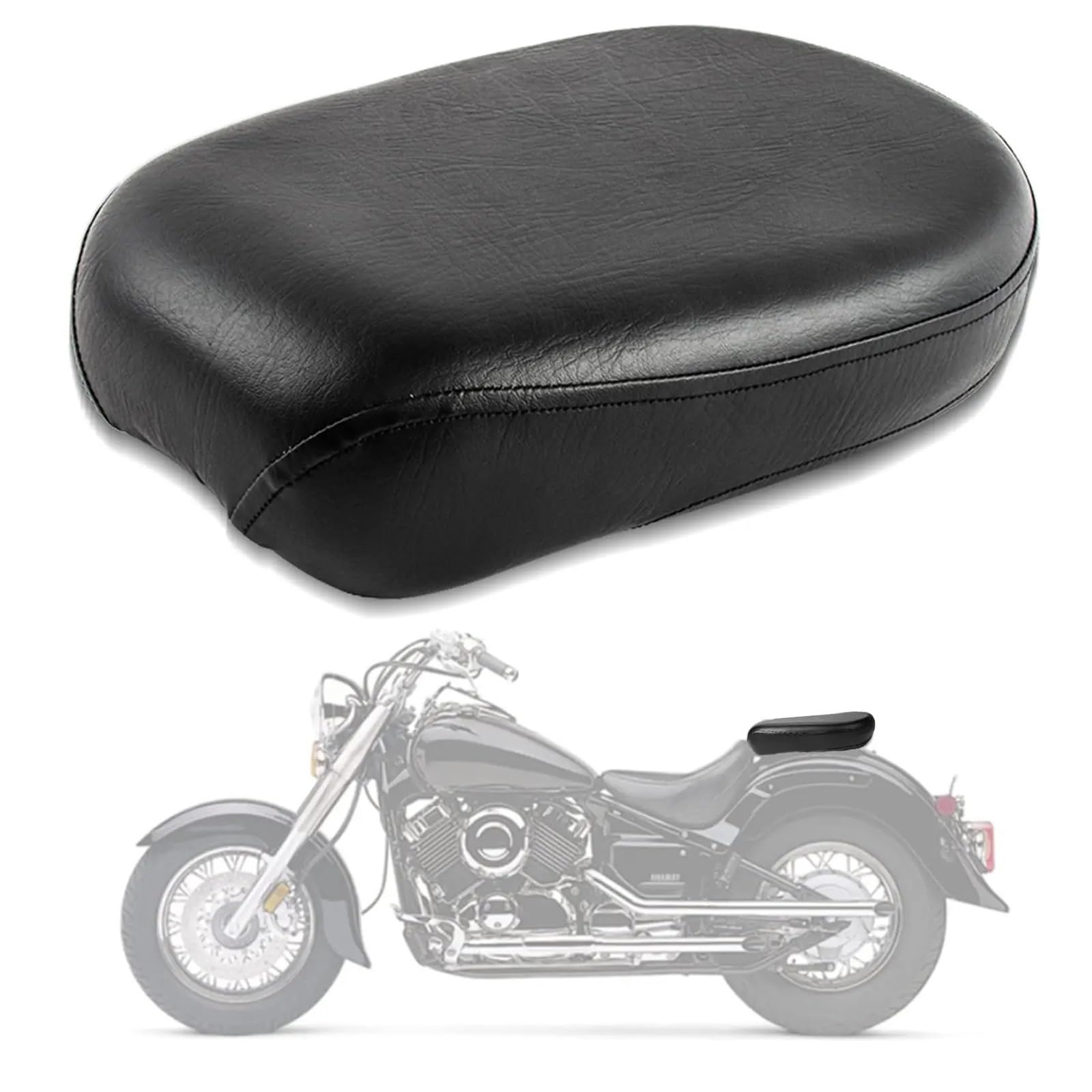 WUPEDI Motorradzubehör for Fahrer, Fahrer und Beifahrer, for Sitz, Soziuskissen XVS 650 und V-Star 650 1998–2022 Motorrad-Soziuspolster hinten(A) von WUPEDI