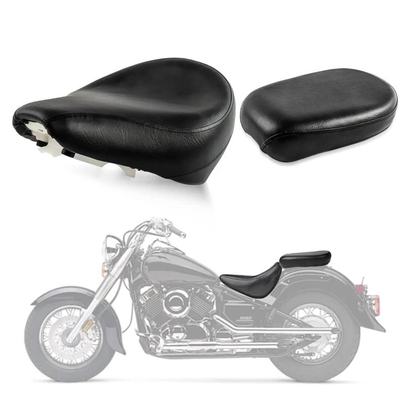 WUPEDI Motorradzubehör for Fahrer, Fahrer und Beifahrer, for Sitz, Soziuskissen XVS 650 und V-Star 650 1998–2022 Motorrad-Soziuspolster hinten(C) von WUPEDI