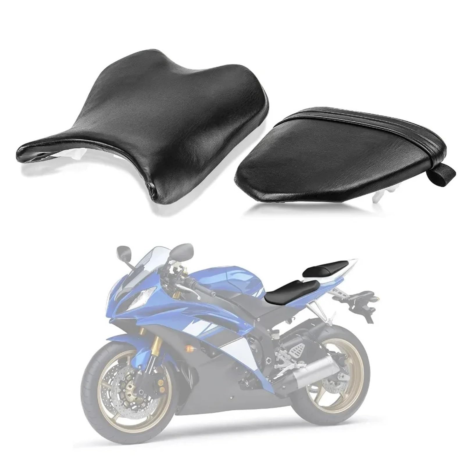 WUPEDI Motorradzubehör for Vorderfahrer, Fahrer und Beifahrer, for Sitz, Soziuskissen, for, YZF R6 2008–2016 Motorrad-Soziuspolster hinten von WUPEDI