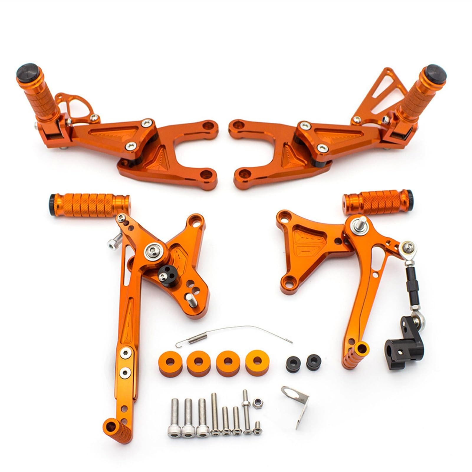 WUPEDI Passt Tnt125 TNT 125 2016 2017 2018 2019 2020 Motorrad Fußrastenanlage Fußstütze CNC Aluminium Legierung Hinten Set Fußrasten Pedal Fußrasten Neue Motorrad-Fußrastenpedale(Orange) von WUPEDI