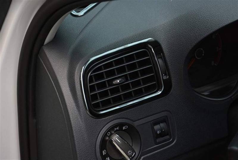 WUPEDI Zierzubehör Innenraum Klimaanlage Steckdose Dekoration Abdeckung Aufkleber Auto-Styling, for Volkswagen, for Polo, Autozubehör Aufkleber für Lüftungsschlitze im Auto(Black) von WUPEDI