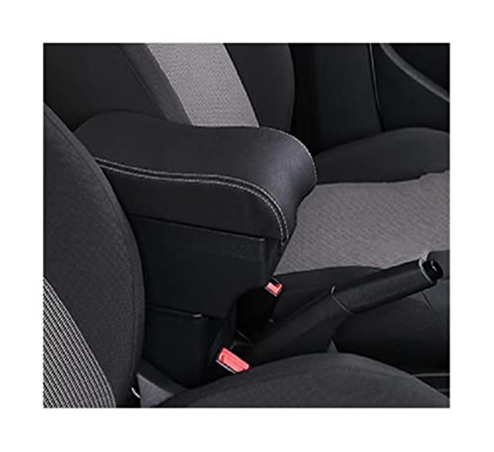 WUPEDI for Chevrolet, for Spark Car Armlehnenbox Innenraum Mittelkonsole Aufbewahrungsbox Armlehne Auto-Styling-Zubehör Auto-Konsolen-Organizer-Box(Black A3 White Line No USB) von WUPEDI