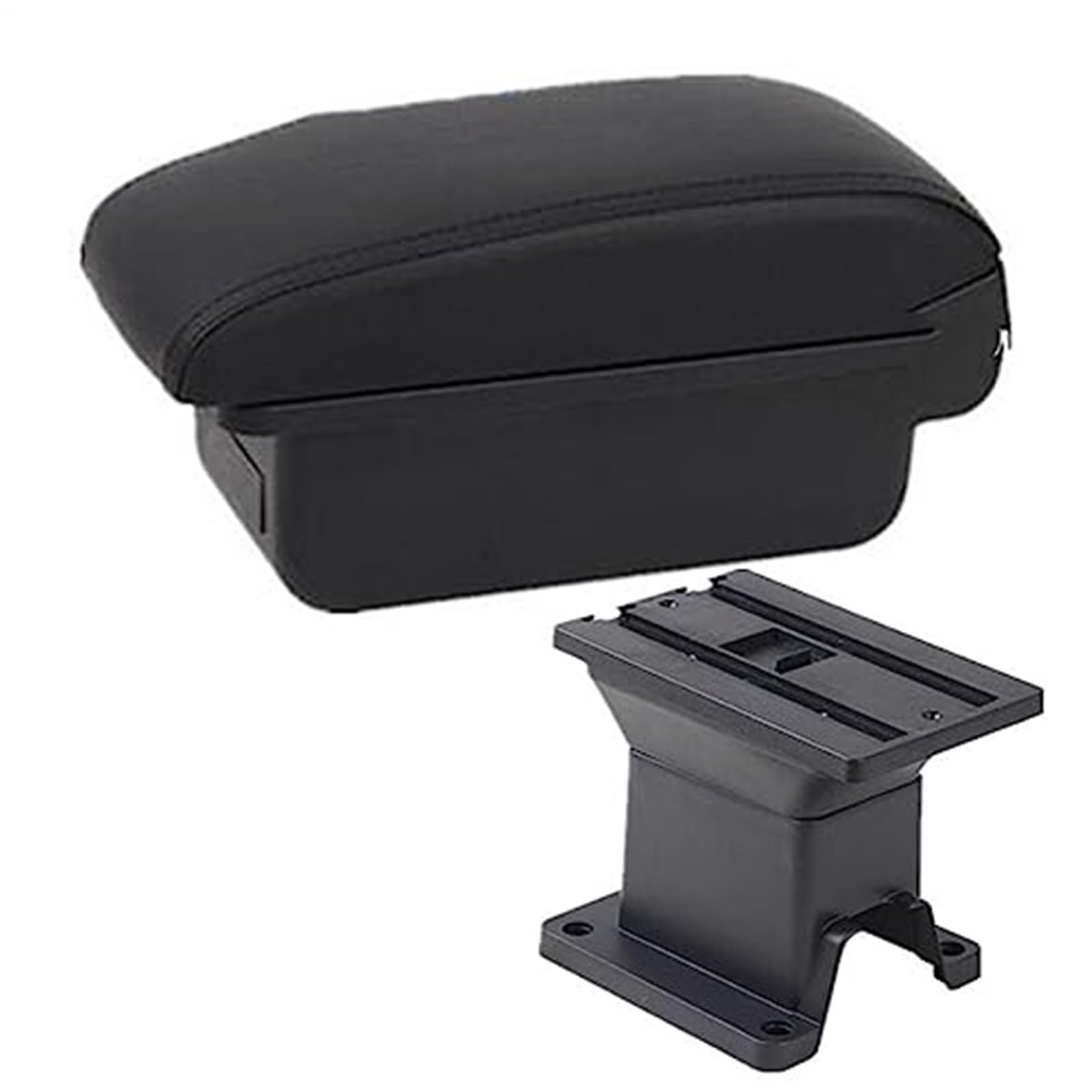 WUPEDI for Toyota, IQ Armlehne Box Auto Armlehne Innen Zentrale Lagerung Box Auto Zubehör Nachrüstung Teile Mit USB Auto Armlehnen Auto-Konsolen-Organizer-Box(Black A Black Line No USB) von WUPEDI