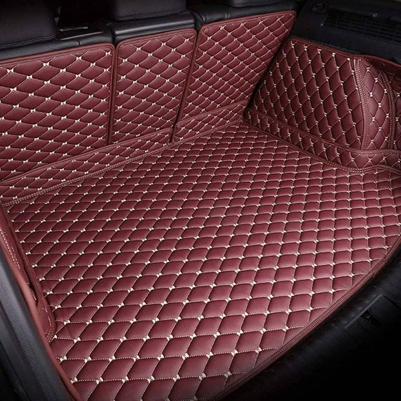 Auto Kofferraum Auskleidung mit vollständiger Abdeckung,für Audi Q3 2011-2018 Cargo Carpet Kofferraumwanne Hohe Seitenschutzmatte Kofferraum Kratzfest Zubehör,Red von WUPINGQFA