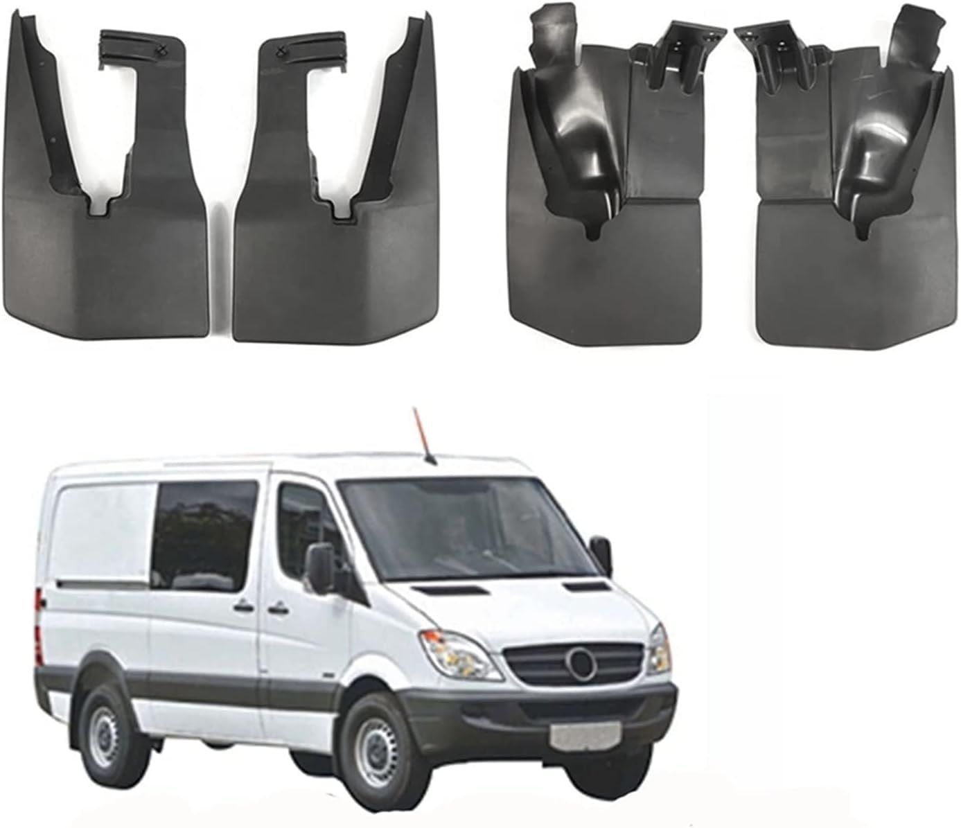 4 Stück Auto Schmutzfänger für Mercedes Sprinter W906 Crafter 2006-2017, Schmutzfänger Schlamm spritzwassergeschützte Platte Spritzschutz Kotflügel von WUURAA