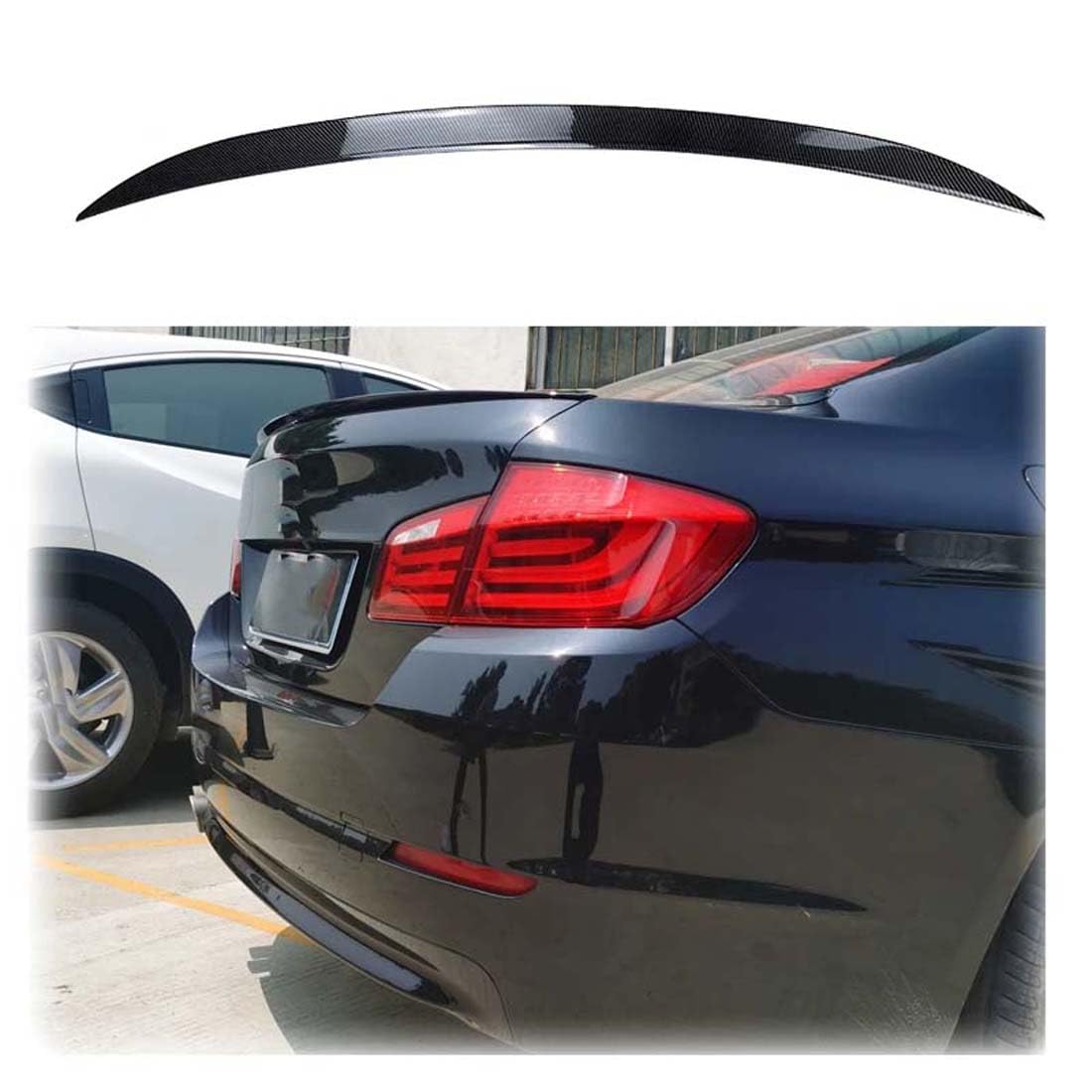 WUURAA Auto-Heckspoiler für BMW M5 520i 528i 535i 530i 525i F10 F18 2010-2016, Heckflügel-Bodykit, Kofferraumdeckel, Kofferraum-Ducktail-Lippe, Außen-Tuning-Zubehör,Carbon Look von WUURAA