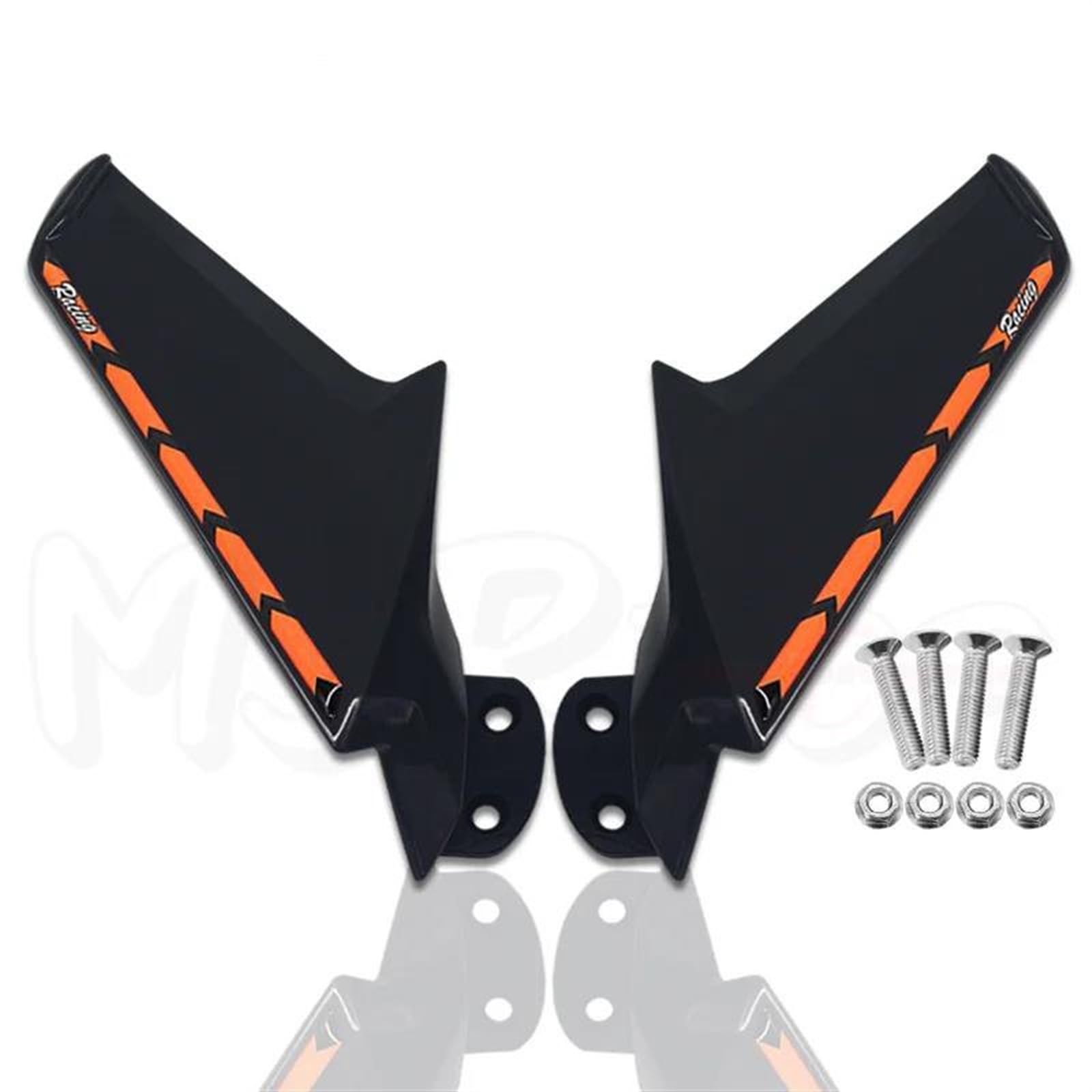 Verkleidungssatz Motorradzubehör Spoiler Feste Winglet-Verkleidung Spoilerzubehör Für ZX-6R ZX-10R Für NINJA 400 2016-2023(Orange) von WUURAA