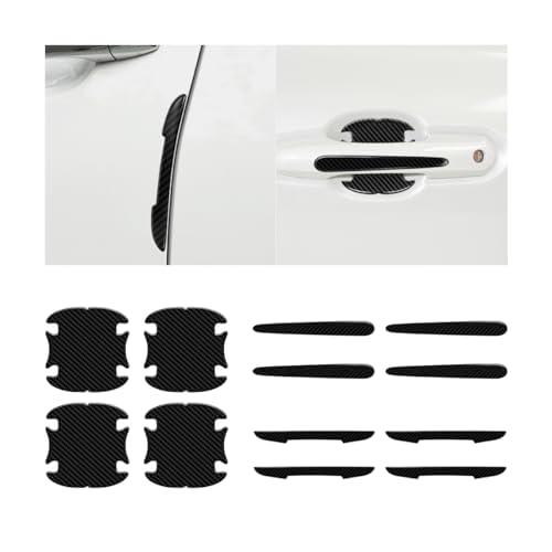 12 Stück Autotür Griffe Aufkleber für Citroen C4 C-Triomphe 2007-2011, Kohlefaser Auto Türgriff Schüssel Aufkleber Auto Türgriff Schutzfolie Griffmulde (Schwarz) von WUWANGDI