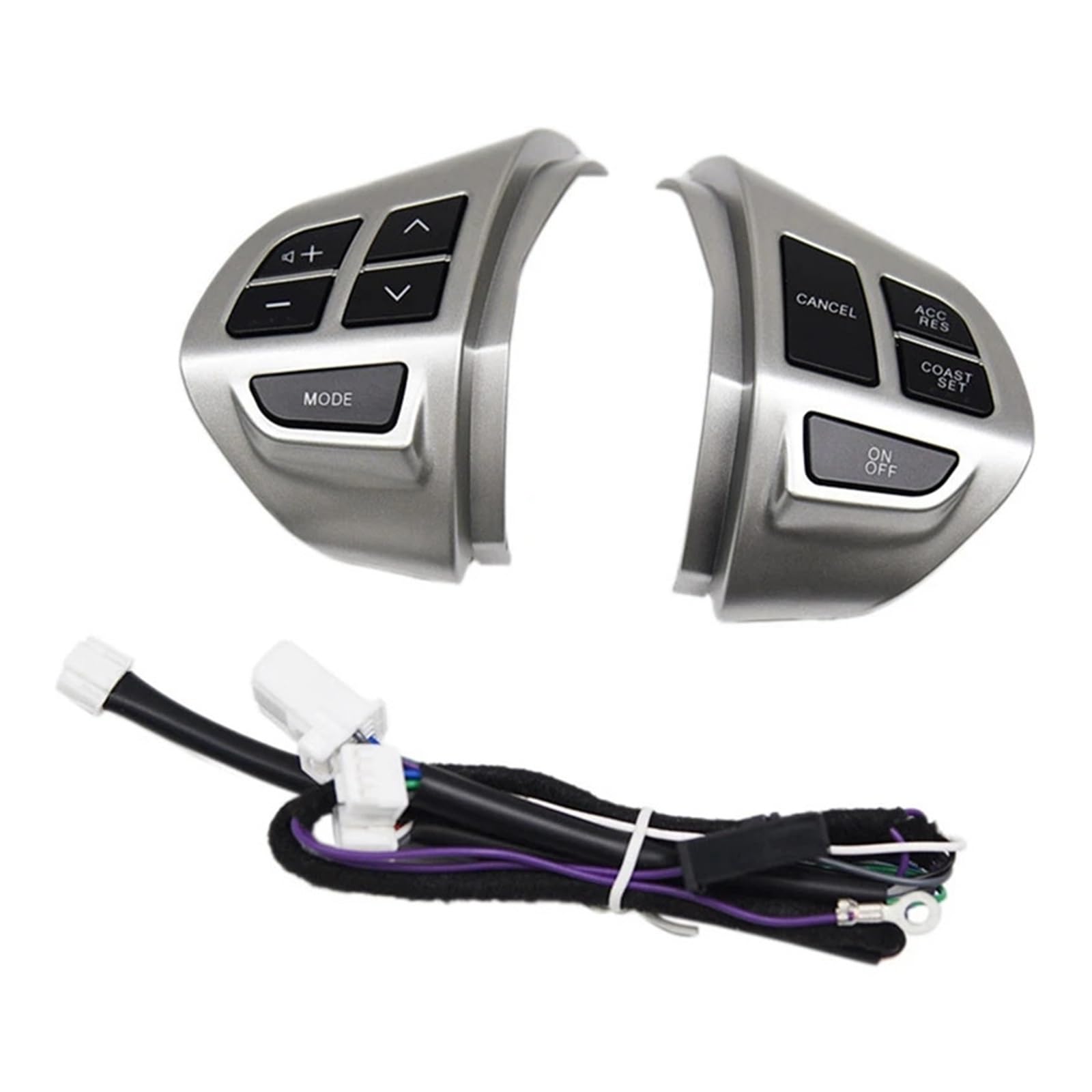 WUWMTUTCK Auto-Lenkrad-Audio-Steuerschalter, passend for Mitsubishi, passend for Lancer, passend for Outlander ASX 2007 2008 2009 2010 2011, Zubehörteile, Schwarz(Chrome Plated) von WUWMTUTCK