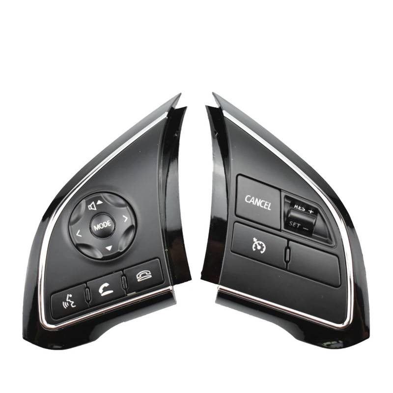 WUWMTUTCK Lenkrad Audio Lautstärke Bluetooth Tempomat Schalter Taste Fit for Mitsubishi Outlander 2013-2019 Xpander 2016-2019(Piano black-no wire) von WUWMTUTCK