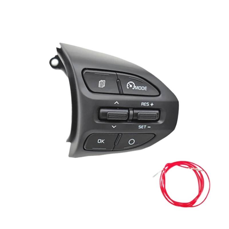 WUWMTUTCK Lenkrad-Tempomat-Tasten passend for KIA K2 RIO 2017 2018 2019 RIO 4 Bluetooth-Telefon-Lautstärkeschalter Schaltknauf for Autoteile(Model B-Red line) von WUWMTUTCK