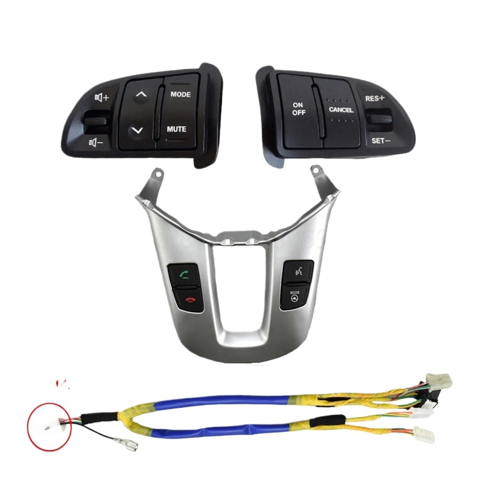 WUWMTUTCK Multifunktions-Lenkrad, Audio-Tempomat-Tasten passend for Kia Sportage SL mit Hintergrundbeleuchtungs-Tastenschalter und Bluetooth-Panel(1set-Heat-14pins) von WUWMTUTCK