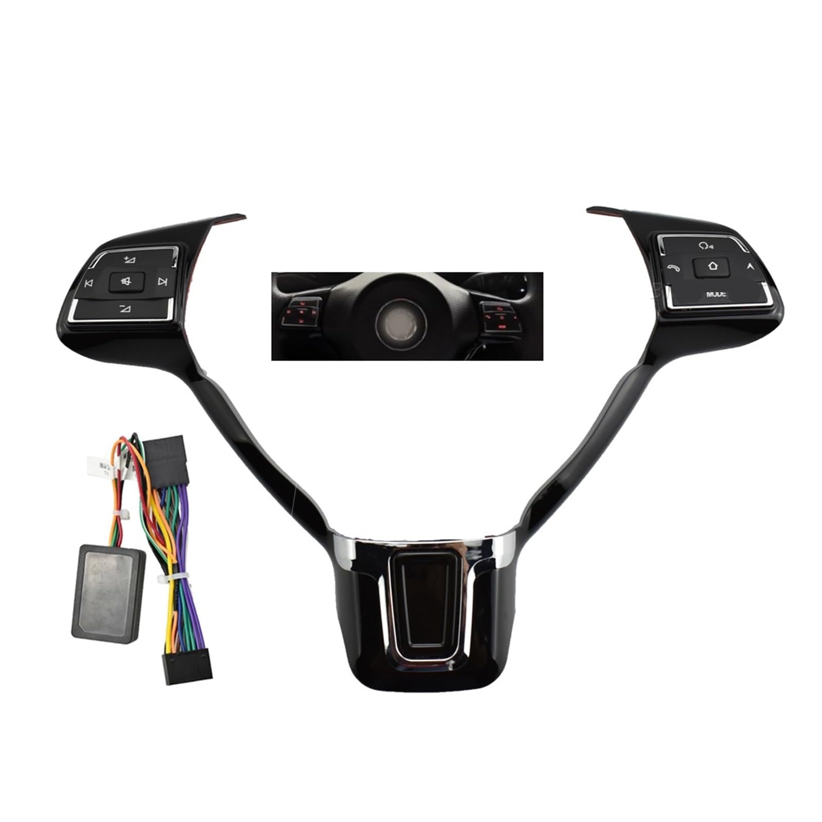 WUWMTUTCK Passend for VW MK6 Jetta Polo Passat Bora Sagitar Golf 2010-2012 Lenkradknopf Schalter Naben Lautstärkeknopf Audioschalter Telefon GPS(Style A Thin) von WUWMTUTCK