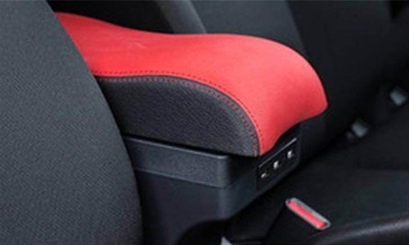 WUYDKEL Auto Armlehnenbox Kompatibel Mit Ford Für Focus 2 Mk2 Auto-Armlehnenbox, Innenraum, Autozubehör, Nachrüstteile, Mittelaufbewahrungsbox, USB-Armlehnenbox(C red Black) von WUYDKEL