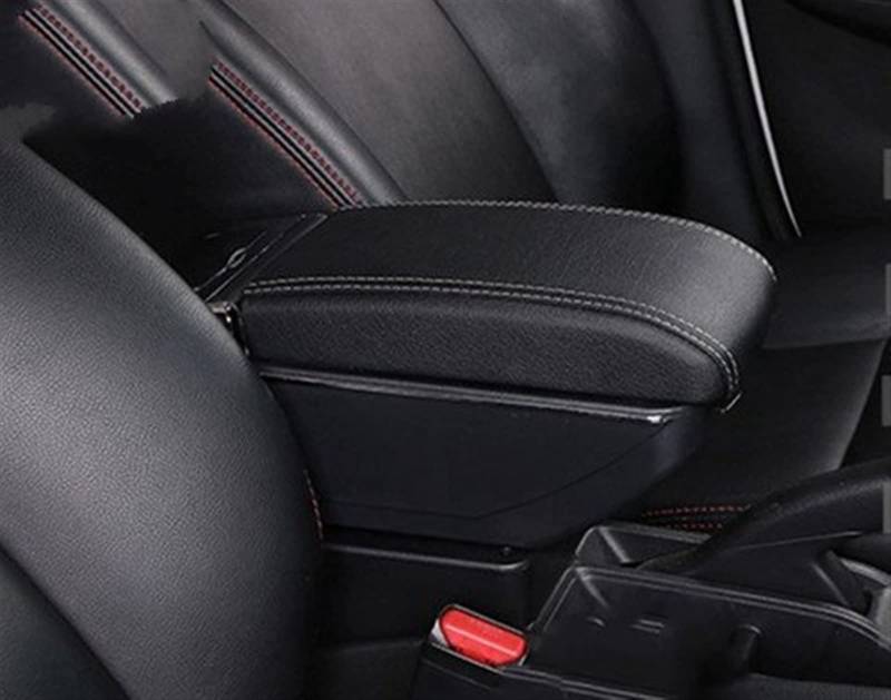 WUYDKEL Auto Armlehnenbox Kompatibel Mit Toyota Für Yaris 2008 2009 2010 2011 2012 2013 2014 2015 2016 2017 2018 2019. Auto-Styling-Armlehnenbox, Mittelkonsolen-Armlehne(Black White) von WUYDKEL