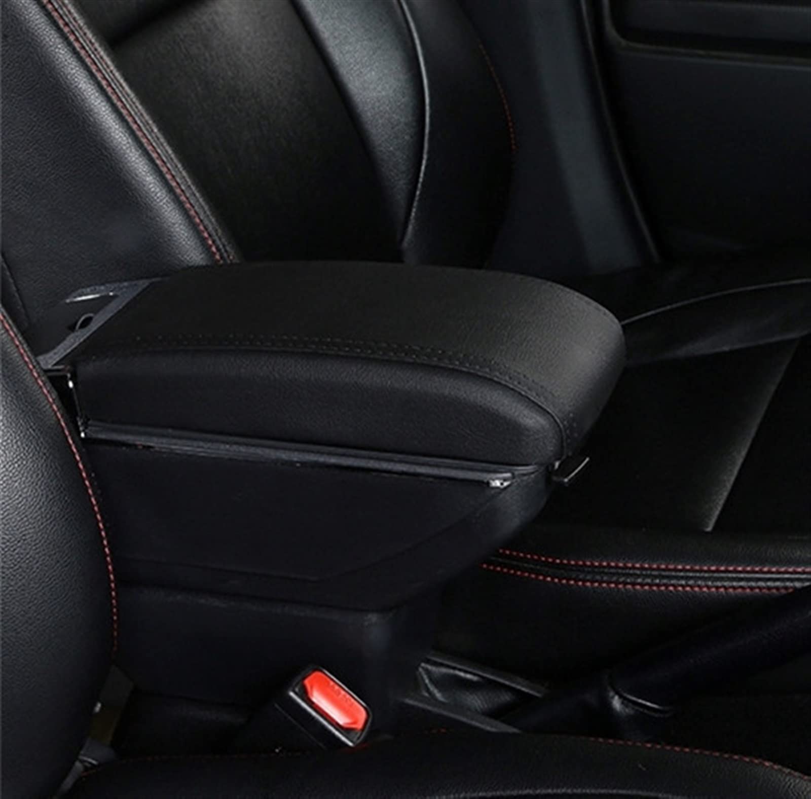 WUYDKEL Auto Armlehnenbox Kompatibel Mit Toyota Für Yaris 2008 2009 2010 2011 2012 2013 2014 2015 2016 2017 2018 2019. Auto-Styling-Armlehnenbox, Mittelkonsolen-Armlehne(Black line) von WUYDKEL