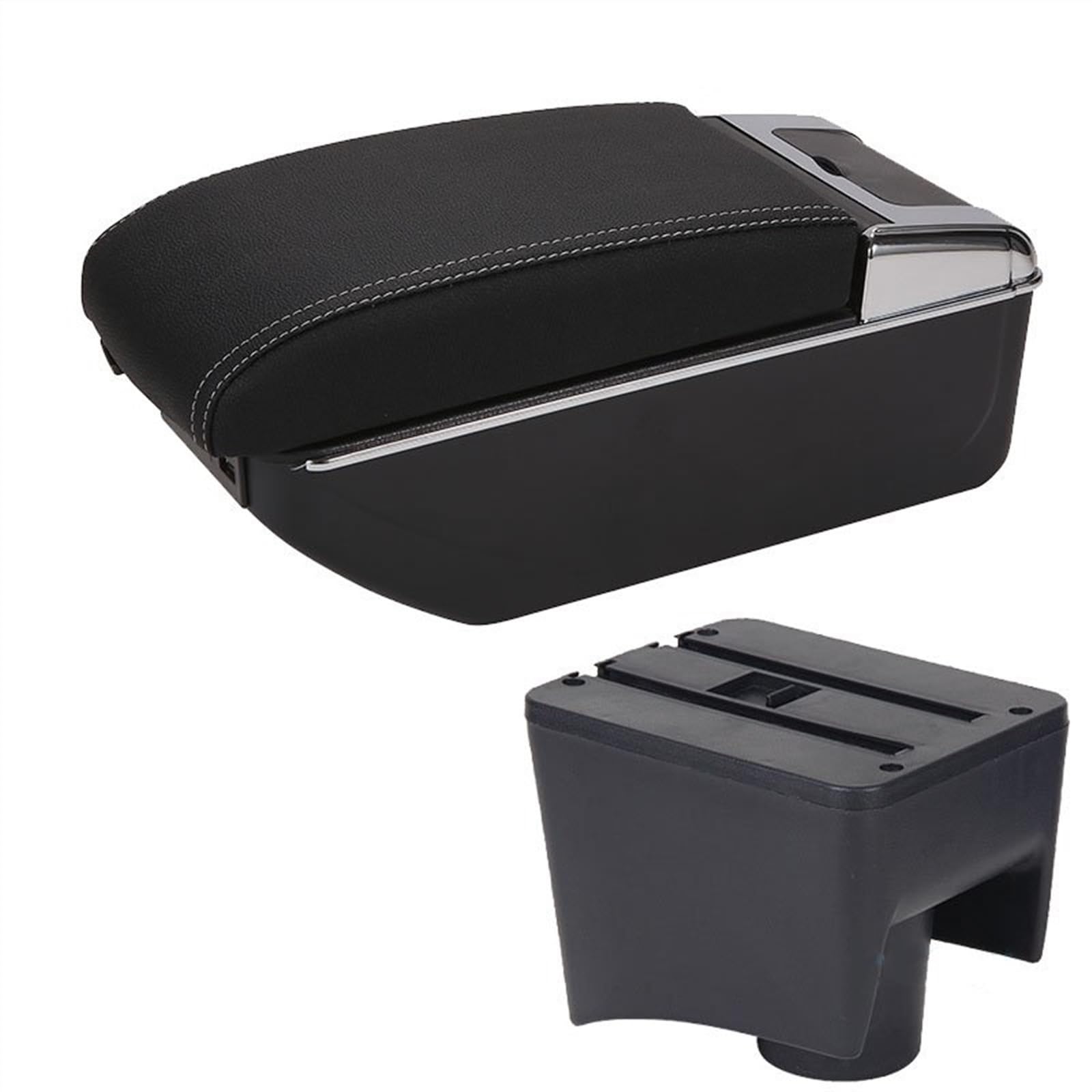 WUYDKEL Auto Armlehnenbox Kompatibel Mit VW Für Polo Mk5 6R Für Vento 2012 2013 2014 2015 2016 2017 2018 Auto-Aufbewahrungszubehör Mittelkonsole Organizer Armlehnenbox(A1) von WUYDKEL