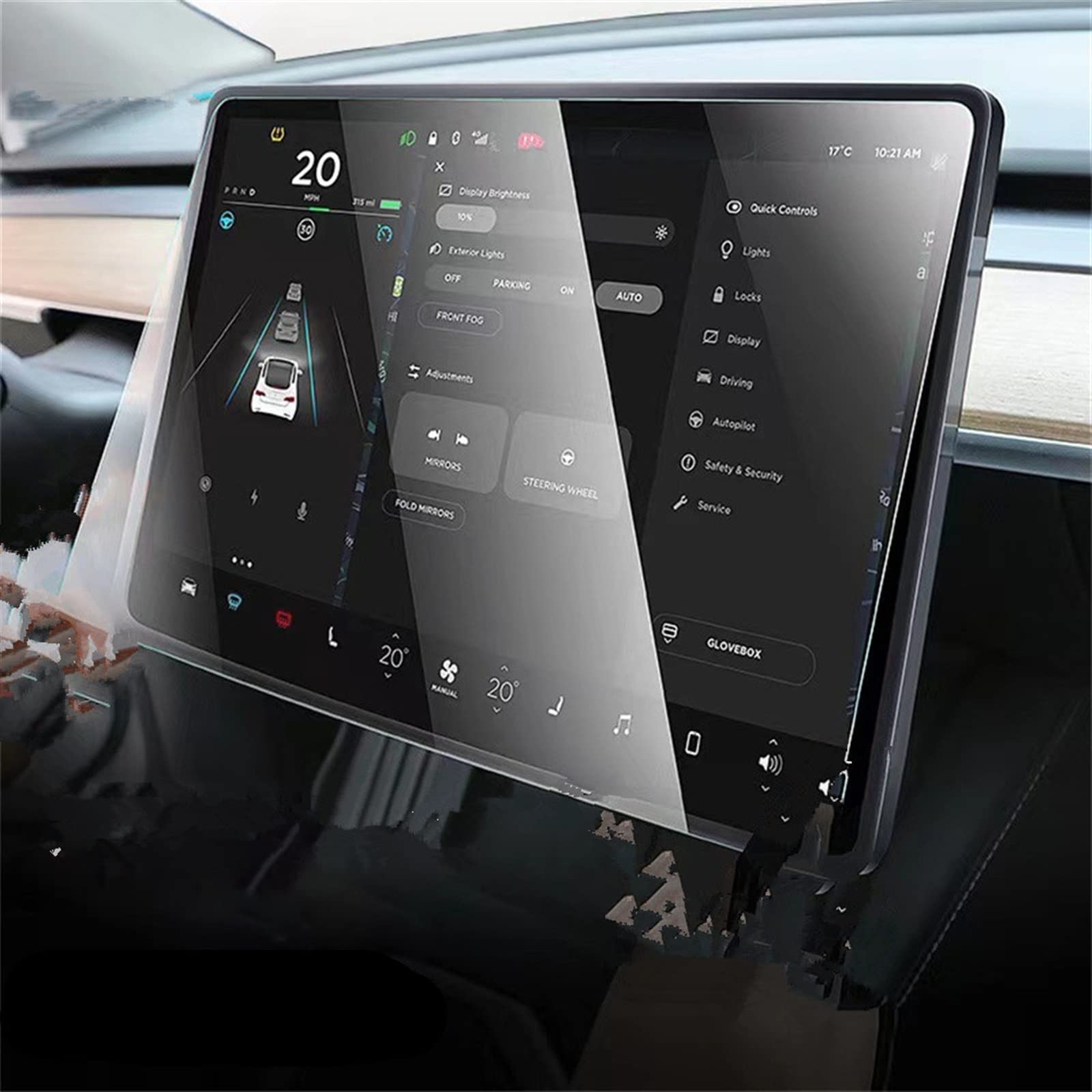 WUYDKEL Auto Innenraum Displayschutzfolie Aus Mattem Gehärtetem Glas, Kompatibel Mit Tesla Für Model 3 2022 2021 Center Control Dashboard Touchscreen Film von WUYDKEL