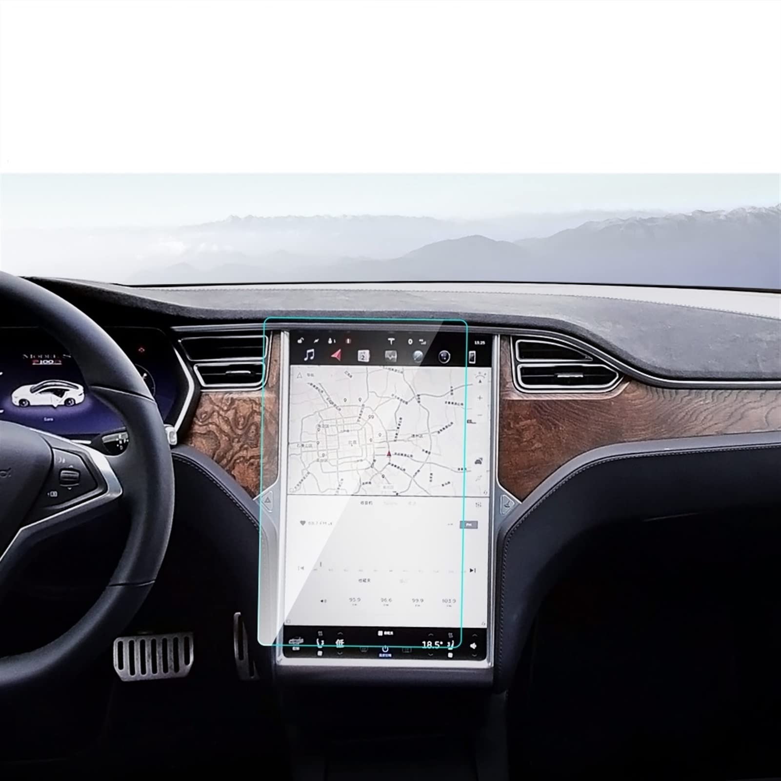 WUYDKEL Auto Innenraum Kompatibel Mit Tesla Für Model X 2020 2021 2022 2023 Autosteuerung Touchscreen-Schutzfolie GPS-Navigations-Displayschutzfolie Aus Gehärtetem Glas In Der Mitte(for 2021) von WUYDKEL