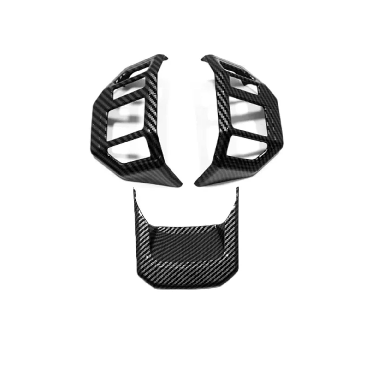 WUYDKEL Auto Innenraum Kompatibel Mit Toyota Für Land Für Cruiser Für 250 Für Prado Für LC250 2024 Lenkradabdeckung Trim Richtung Steuerknopfabdeckung(Carbonfiber,3pcs) von WUYDKEL