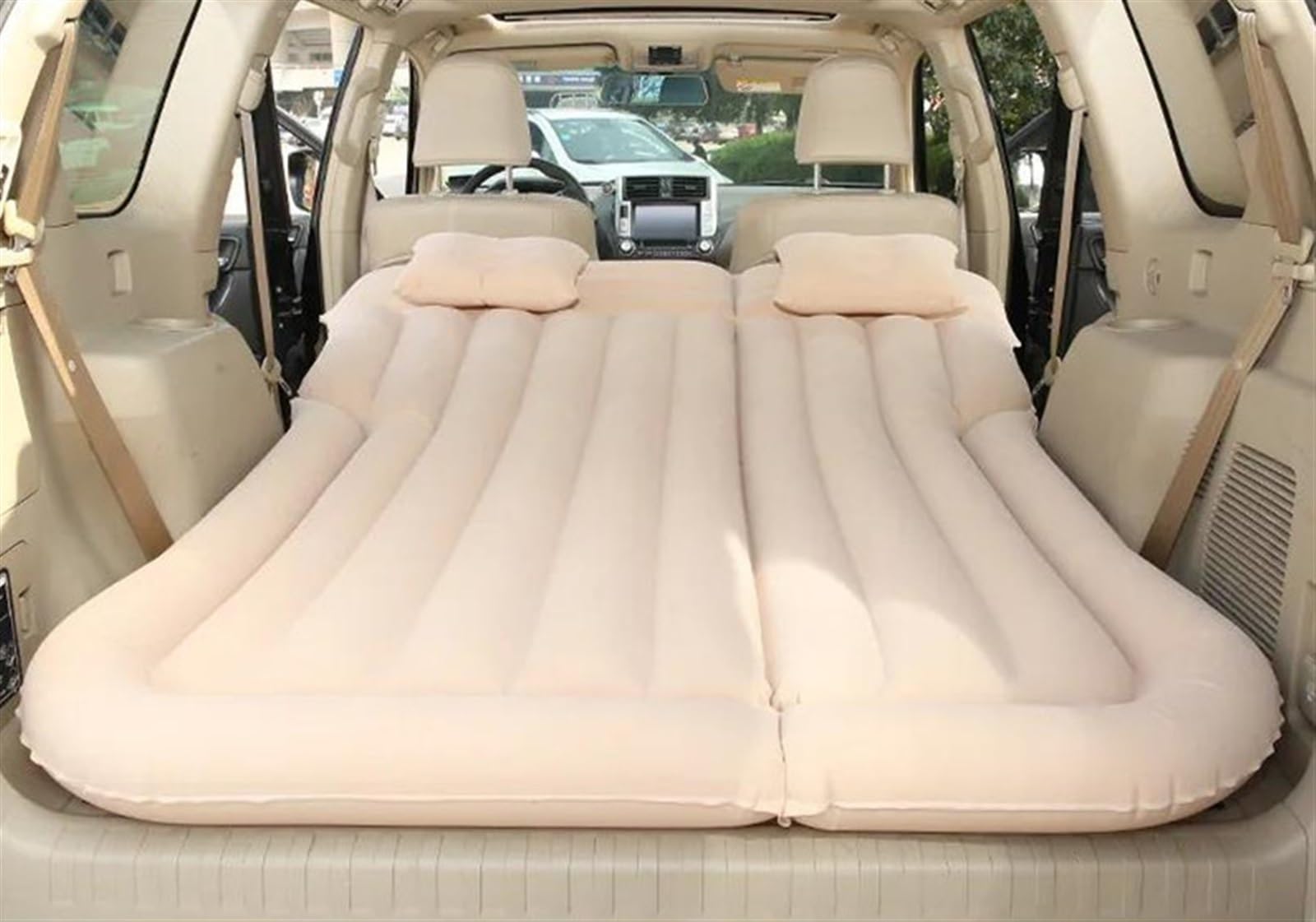 WUYDKEL Auto Matratze Auto Multifunktions-Luftmatratze mit automatischer Aufblasfunktion Tragbare Isomatte für SUVs Universal-Luftbett Schlafmatratze für Erwachsene Auto-Reisebett(Beige,Size 2) von WUYDKEL