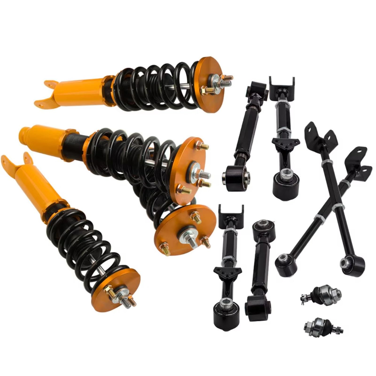 WUYDKEL Fahrwerk Stoßdämpfer Set Kompatibel Mit Acura Für TSX 2008–2012, Autoteile, 4 Gewindefahrwerkssätze, 2 Kugelgelenke, Hintere Sturzarme, Verstellbare Streben, Stoßdämpfer von WUYDKEL