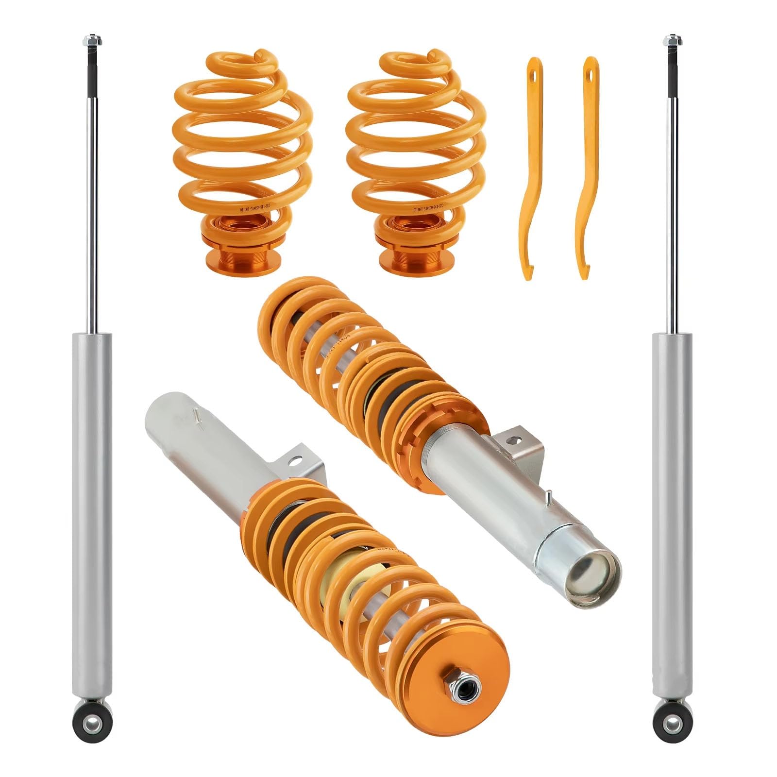 WUYDKEL Fahrwerk Stoßdämpfer Set Kompatibel Mit Für 3er E46 2-türiges Coupé 1999–2006. Gewindefahrwerk, Stoßdämpfer, Gewindefahrwerk, Feder, Stoßdämpfer, Ersatz-Autoteile(Yellow) von WUYDKEL