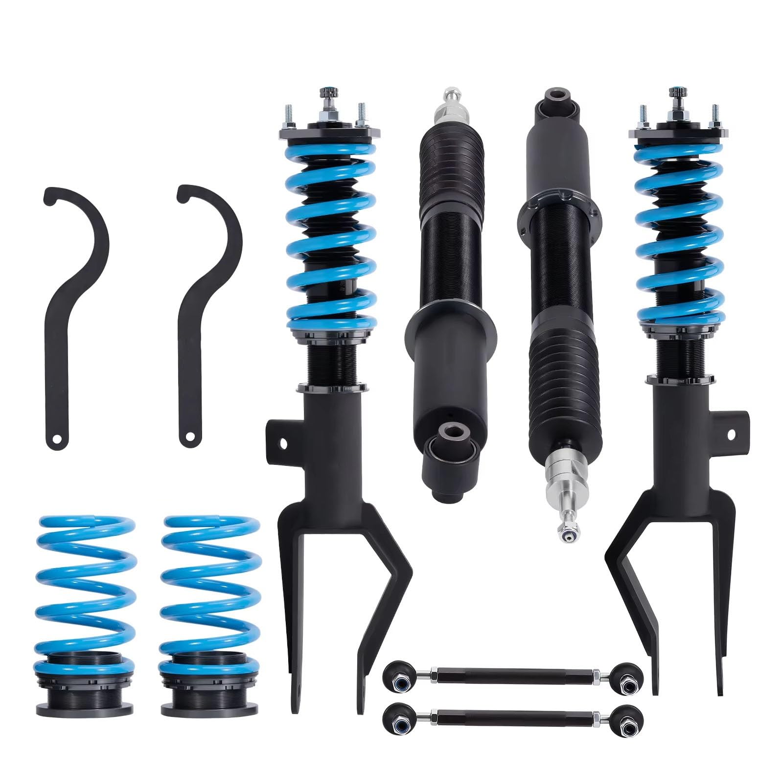 WUYDKEL Fahrwerk Stoßdämpfer Set Kompatibel Mit Tesla Für Model 3 AWD 5YJ3 2017 2018 2019 2020 24 Wege Einstellbarer Dämpfer Gewindefahrwerk Stoßdämpfer Einstellbarer Dämpfer Stoßdämpfer von WUYDKEL