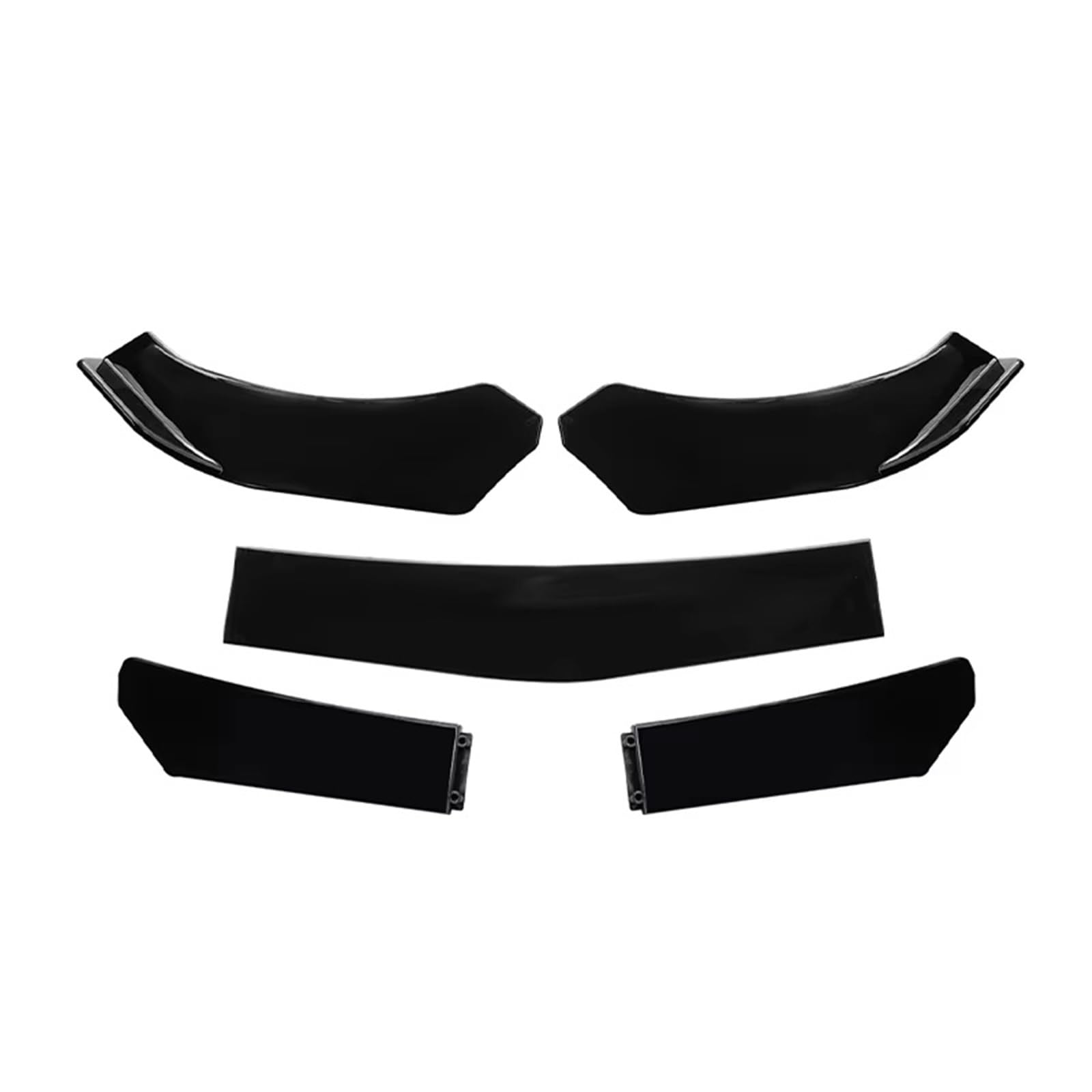 WUYDKEL Heckspoiler Flügel Lip 5Pcs Universal Auto Front Stoßstange Separator Lip Body Kit Ente Lip Separator Außen Modifikation Zubehör(5Pcs Bright Black 1) von WUYDKEL