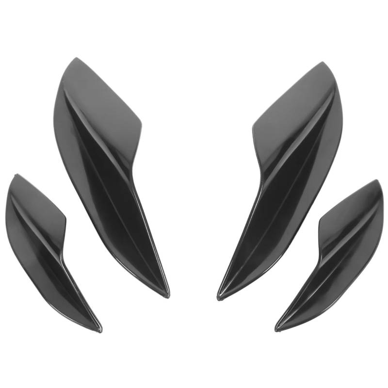 WUYDKEL Heckspoiler Flügel Lip Stoßstange Fin Auto Front Stoßstange Seite Splitter Canards Lip Spoiler Deflektor Außen Modifikation Zubehör Styling Dekoration(Black) von WUYDKEL