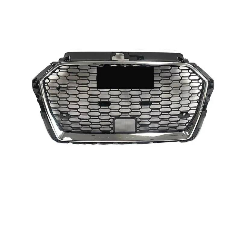 WUYDKEL Kühlergrill Kompatibel Mit A3 8VPA 2017 2018 2019, Auto-Frontstoßstangengrill, Frontstoßstangenhaube, Kühlergrill, Renngitter, Netzgitter, Autozubehör(Chrome) von WUYDKEL