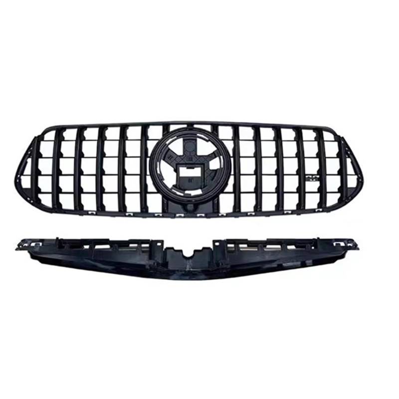 WUYDKEL Kühlergrill Kompatibel Mit Benz Für W167 V167 GLE-Klasse GLE300 GLE350 GLE400 GLE450 GLE580 2024+ Frontgrill Sportgrill Obere Stoßstangenhaube Netzgitter(Black) von WUYDKEL