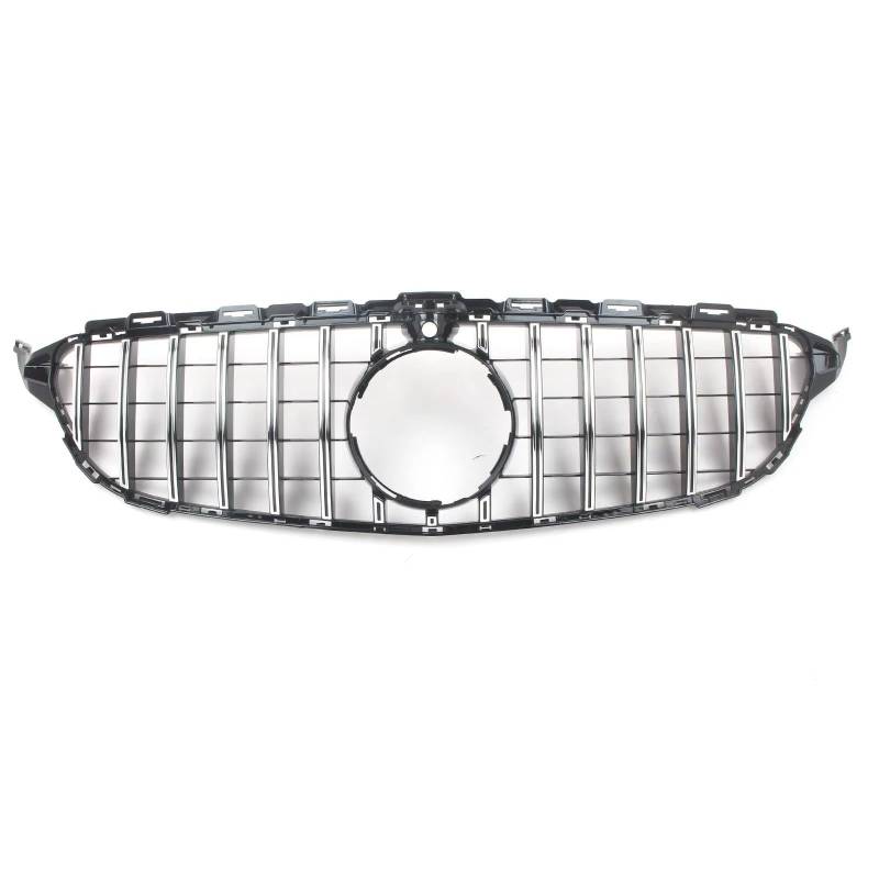 WUYDKEL Kühlergrill Kompatibel Mit Benz Für W205 C-KLASSE 2015 2016 2017 2018, Auto-Frontstoßstangengrill, Haubengrill, Autozubehör Mit Kamera, Kühlergrill(Silver) von WUYDKEL