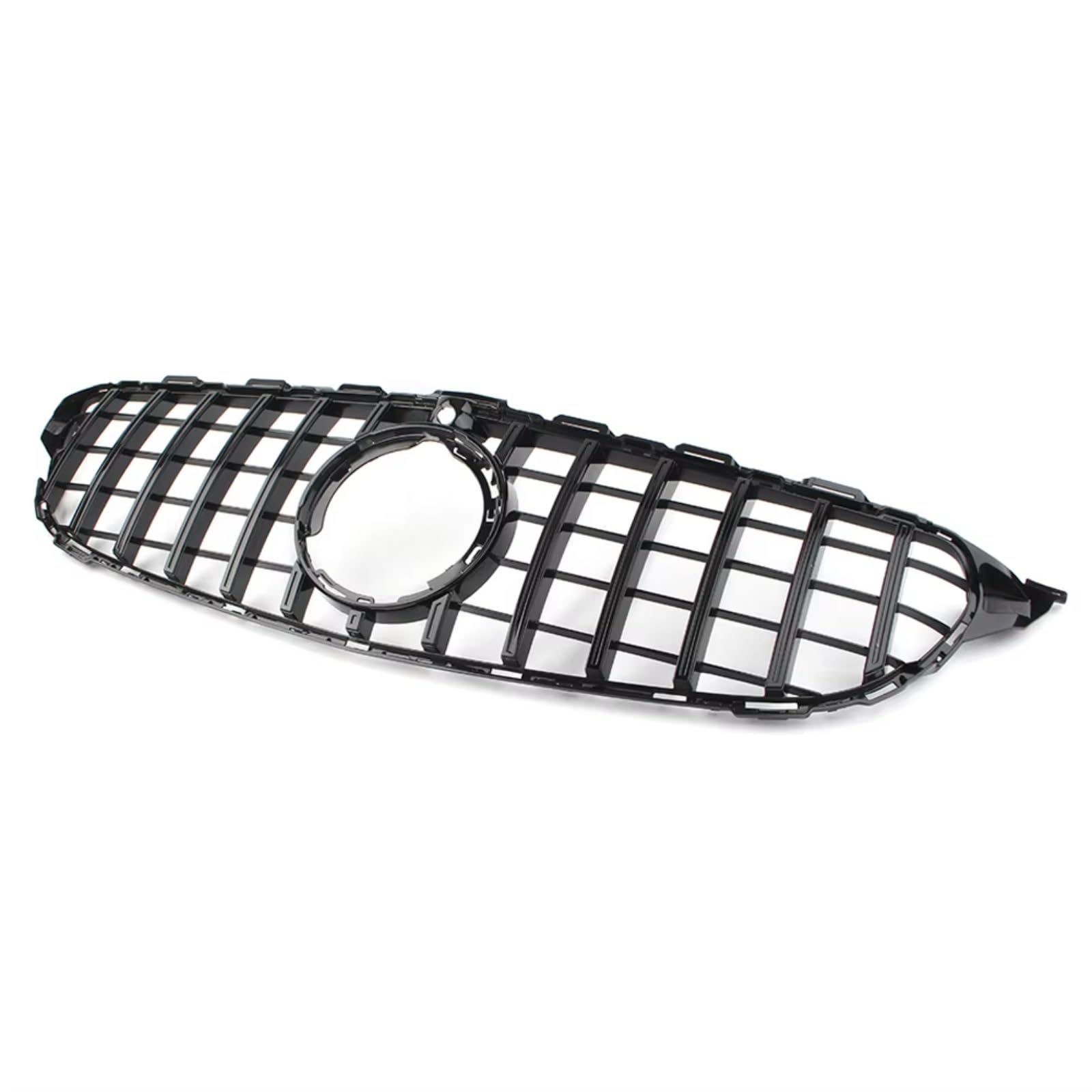 WUYDKEL Kühlergrill Kompatibel Mit Benz Für W205 C200 C250 C300 C350 C-Klasse 2019 2020 2021 2022 2023 Auto-Frontgrill, Oberer Stoßstangengrill Mit Kamera, Glänzend Schwarz von WUYDKEL