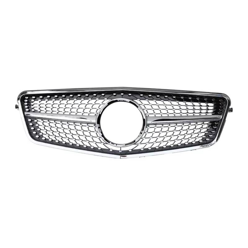 WUYDKEL Kühlergrill Kompatibel Mit Benz Für W212 E-Klasse 2009 2010 2011 2012 2013 2014 2015. Auto-Front-Racing-Grill, Stoßstangen-Mittelgitter-Grill, Autozubehörteile(Silver,Diamond 08-13) von WUYDKEL