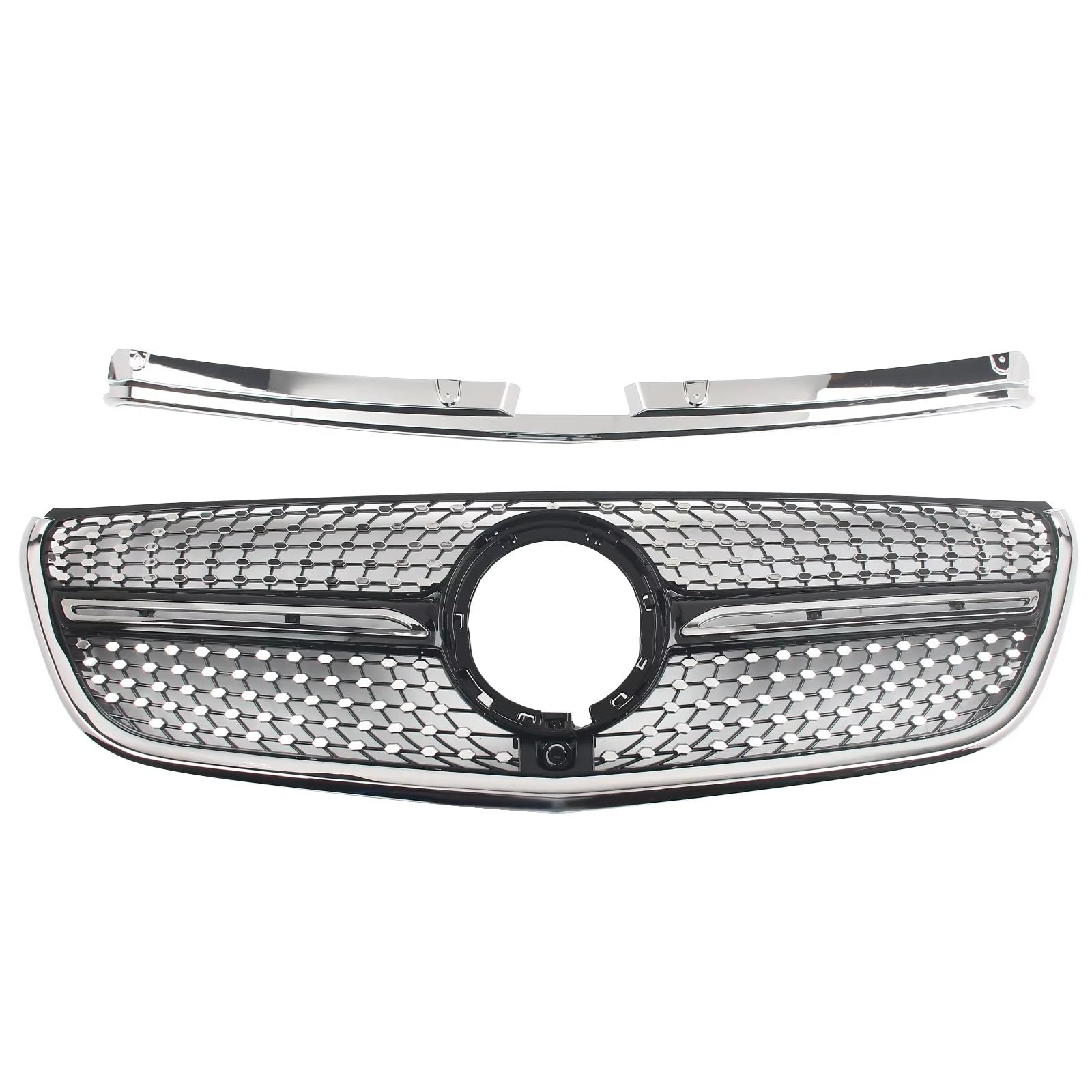 WUYDKEL Kühlergrill Kompatibel Mit Benz Für W447 Für Vito 2021 2022 2023 Auto-Frontstoßstangengrill Kühlergrills Gypsophila Diamond Style Grille Racing Grille(Black) von WUYDKEL